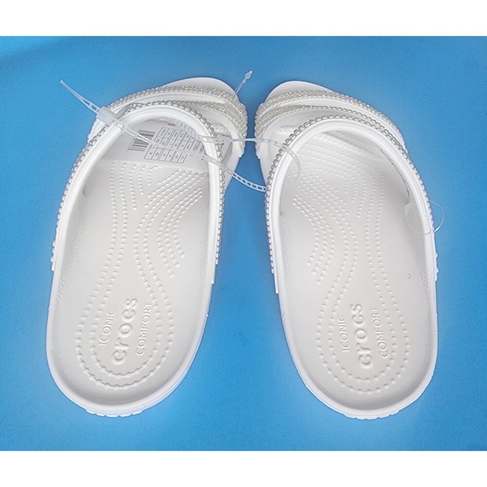 NWT Crocs Womens Kadee II Jewels Sandals Size 9 White Diamante Embellishments. - Picture 4 of 7